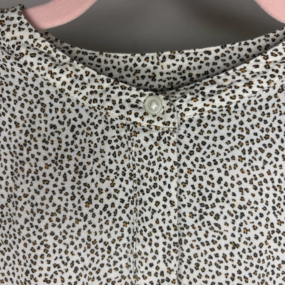 Banana Republic ECOVEROM BALLOON-SLEEVE BLOUSE Leopard Animal Print Size XXS - Picture 4 of 8